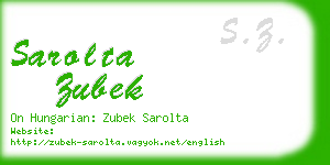 sarolta zubek business card